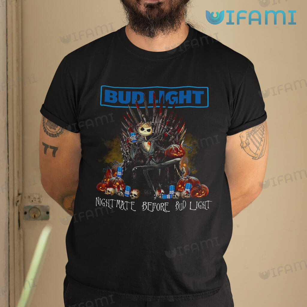 Scary Bud Light Jack Skellington Nightmare Before Shirt Bud Light Beer Gift