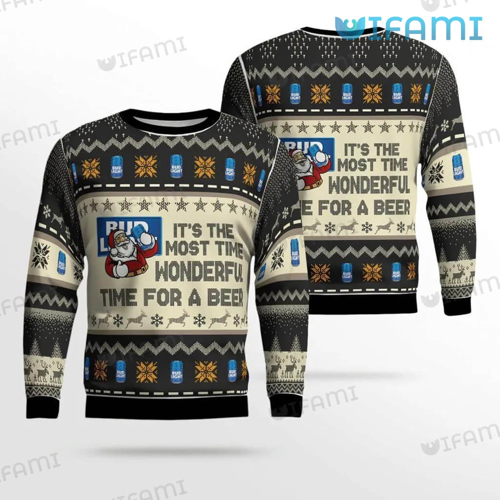 Bud Light Sweater It's The Most The Wonderful Time For A Beer Gift