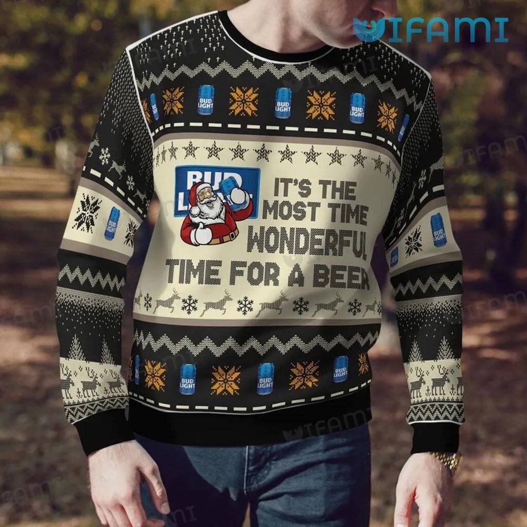 Bud Light Sweater It's The Most The Wonderful Time For A Beer Gift