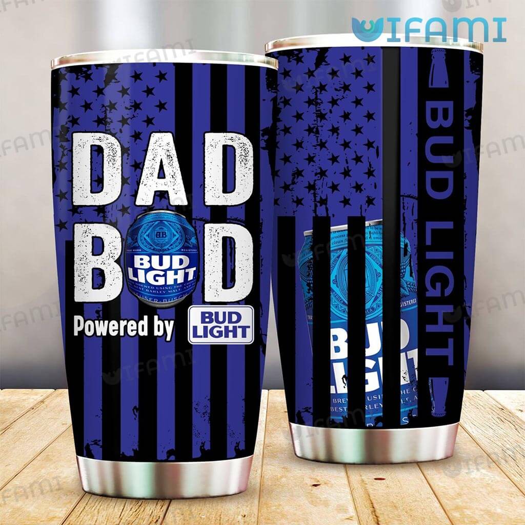 Classic Bud Light Dad Bob Powered By Bud Light US Flag Tumbler Gift