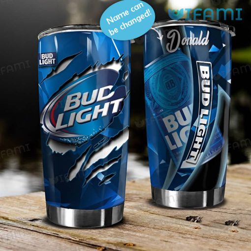 Bud Light Tumbler Logo Scratches Custom Name Gift For Beer Lovers