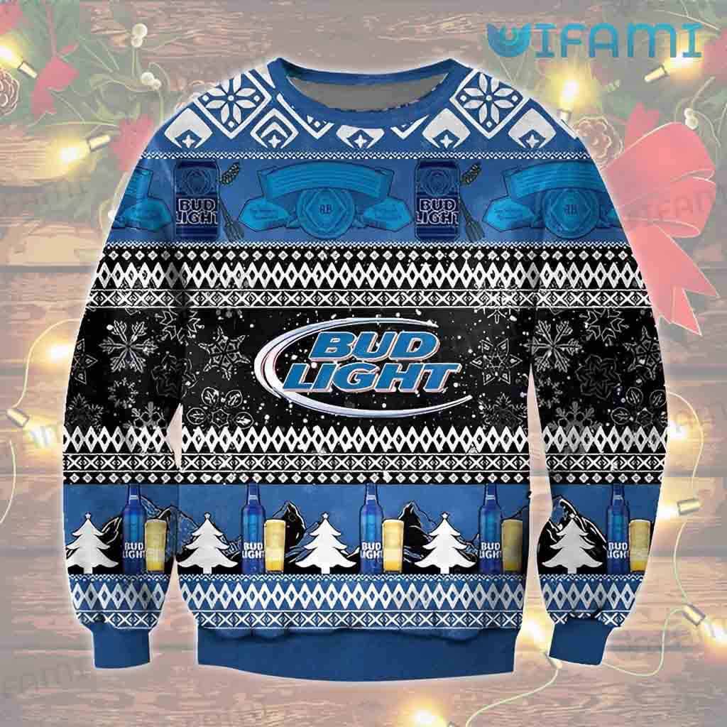 Great Bud Light Ugly Christmas Sweater Gift For Beer Lover
