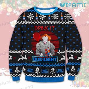 Bud Light Ugly Sweater Pennywise Drink It Christmas Gift
