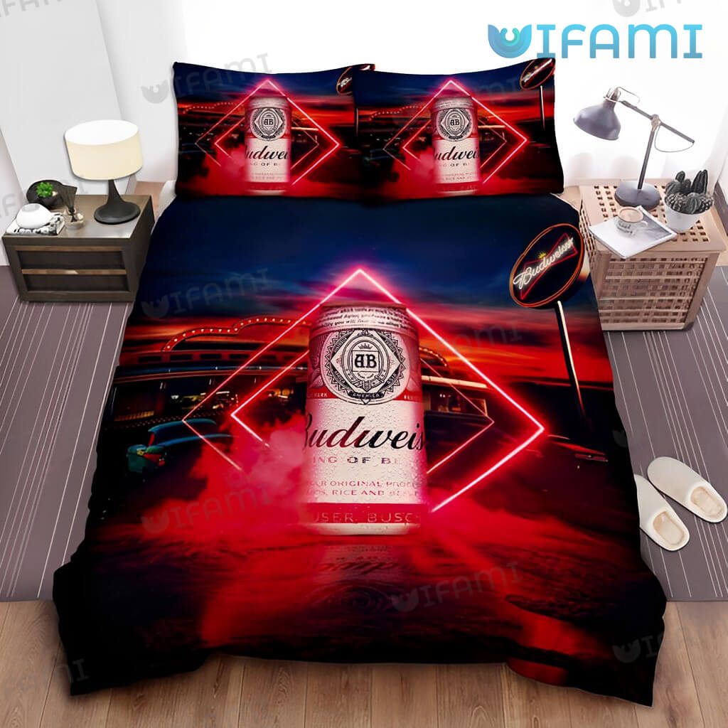 Classic Budweiser Beer Can Bedding Set  Gift For Beer Lovers