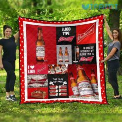 Budweiser Blanket Blood Type Six-Pack Beer Lovers Gift