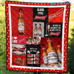 Budweiser Blanket Blood Type Six Pack Beer Lovers Gift 4