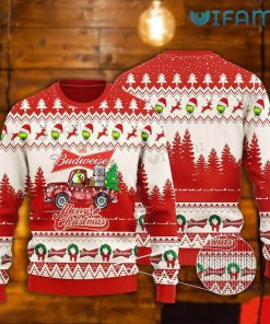 Budweiser Christmas Sweater Grinch Truck Pattern Beer Lovers Gift