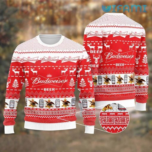 Budweiser Christmas Sweater Reindeer Eagle Logo Beer Lovers Gift