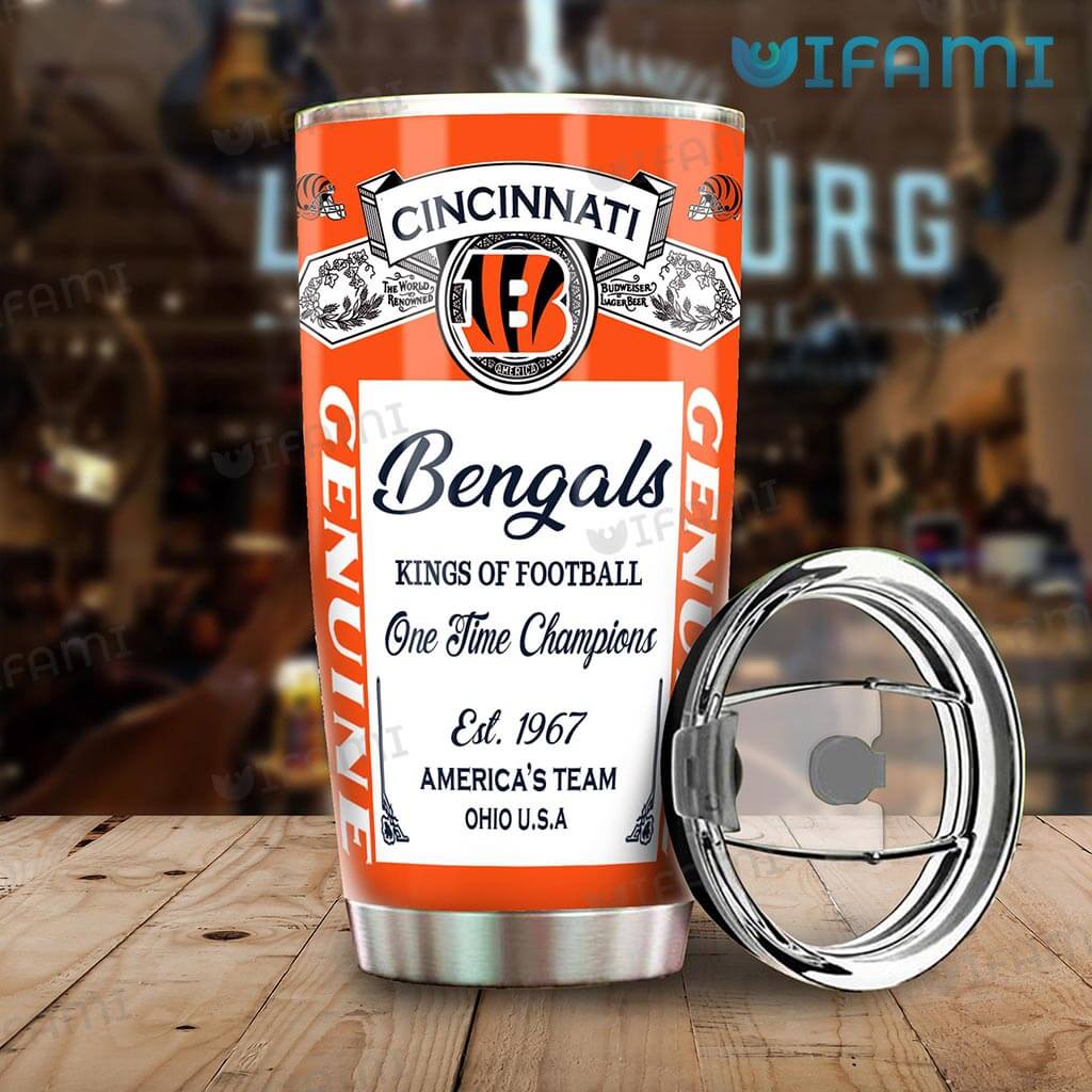Orange Budweiser Cincinnati Bengals Kings Of Football Tumbler Gift