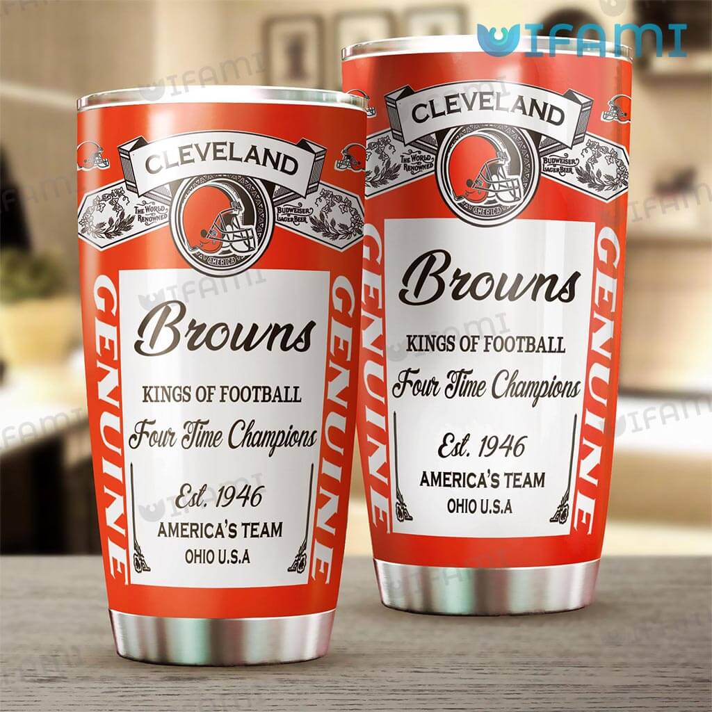 Vintage Budweiser Cleveland Browns Kings Of Football Tumbler Gift