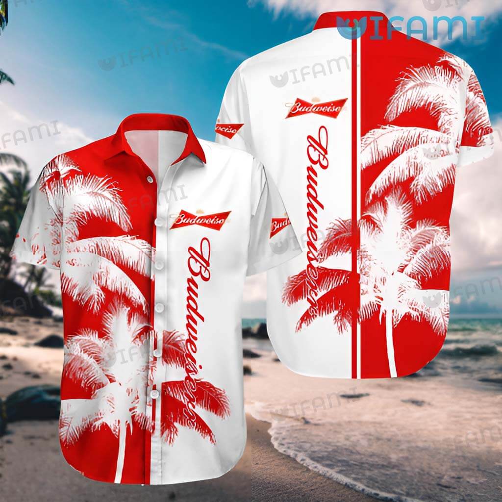Cool Budweiser Hawaiian Coconut Tree Shirt Beer Lovers Gift