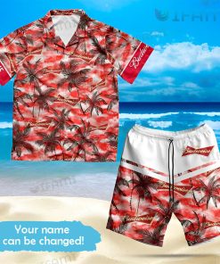Budweiser Hawaiian Shirt Coconut Tree Custom Name Beer Lovers Gift