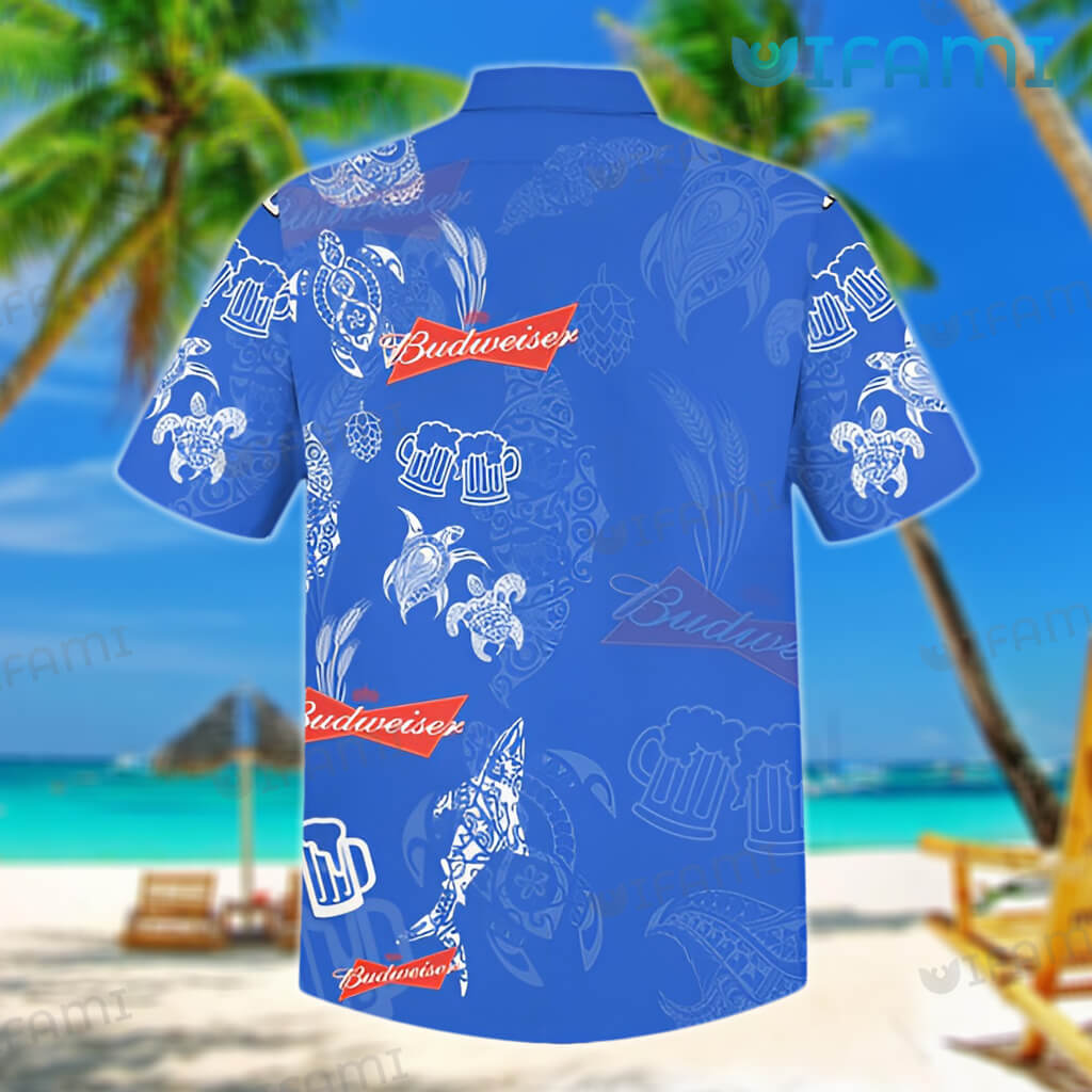 Budweiser Hawaiian Shirt Dolphin Turtle Beer Lovers Gift