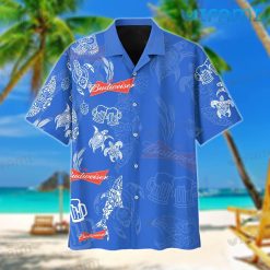 Budweiser Hawaiian Shirt Dolphin Turtle Beer Lovers Present Front