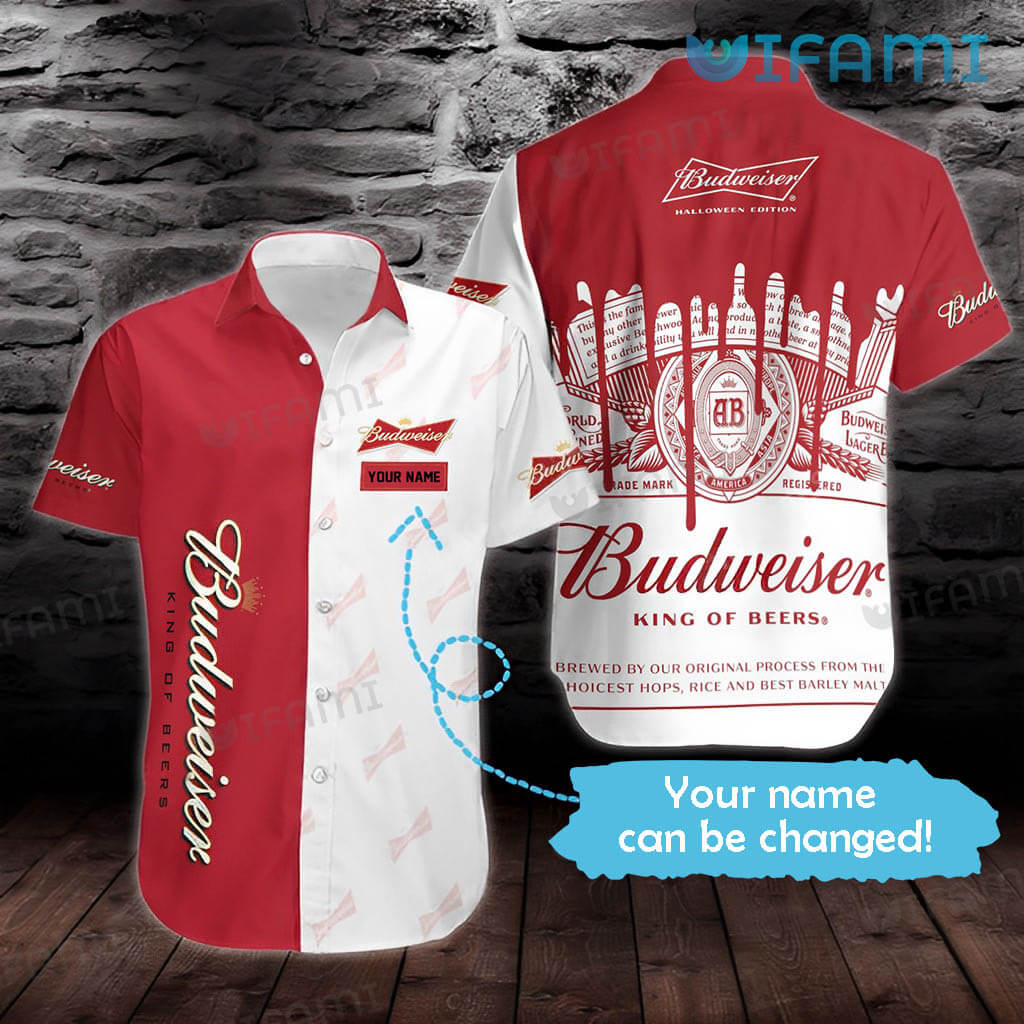 Adorable Budweiser Label Personalized Hawaiian Shirt Beer Lovers Gift