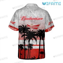 Budweiser Hawaiian Shirt Palm Tree Sunset Beer Lovers Present Back
