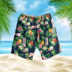Budweiser Hawaiian Shirt Pineapple Hibiscus Beer Lovers Short