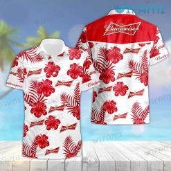 Budweiser Hawaiian Shirt Red Hibiscus Beer Lovers Present