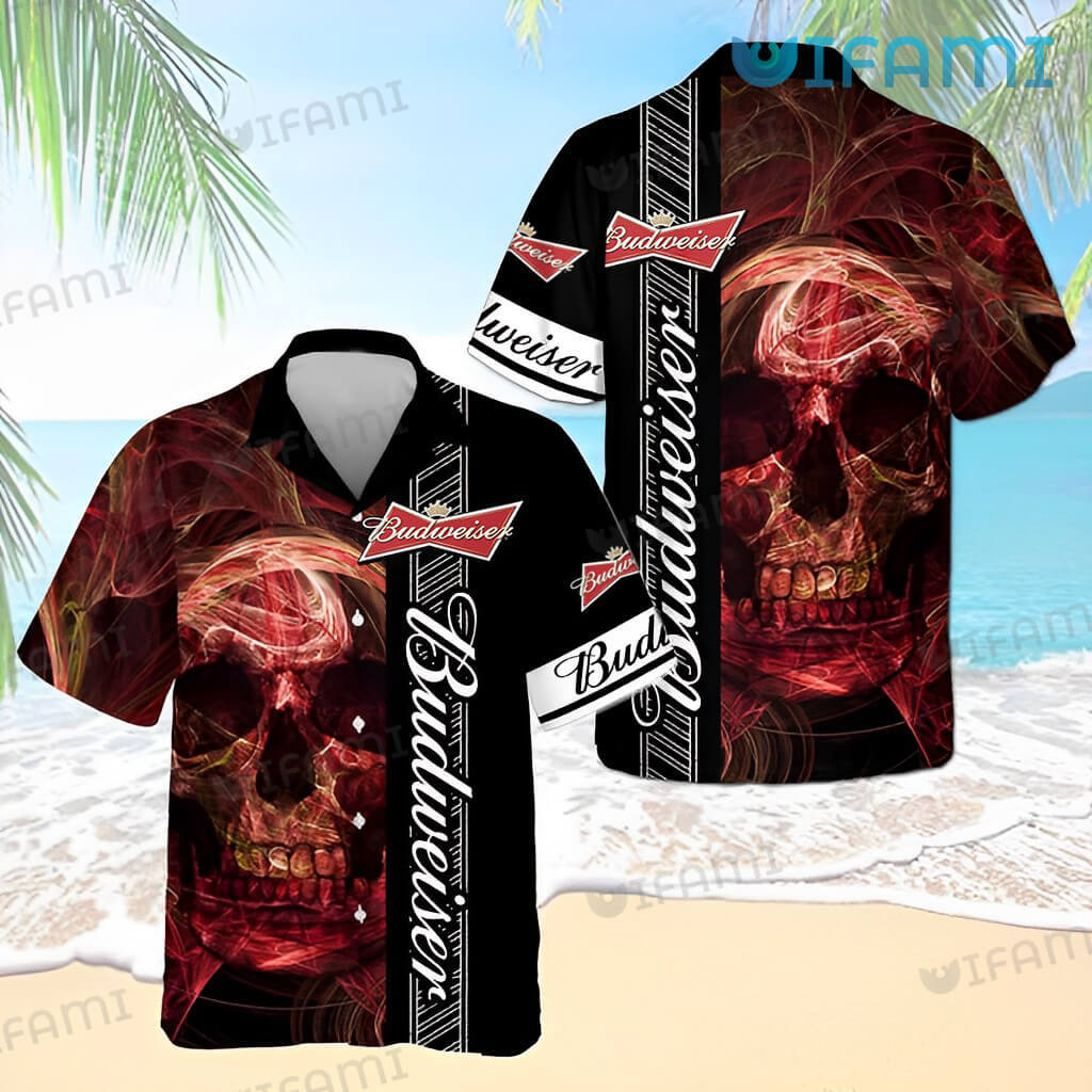 Scary Budweiser Hawaiian Skull Shirt Beer Lovers Gift