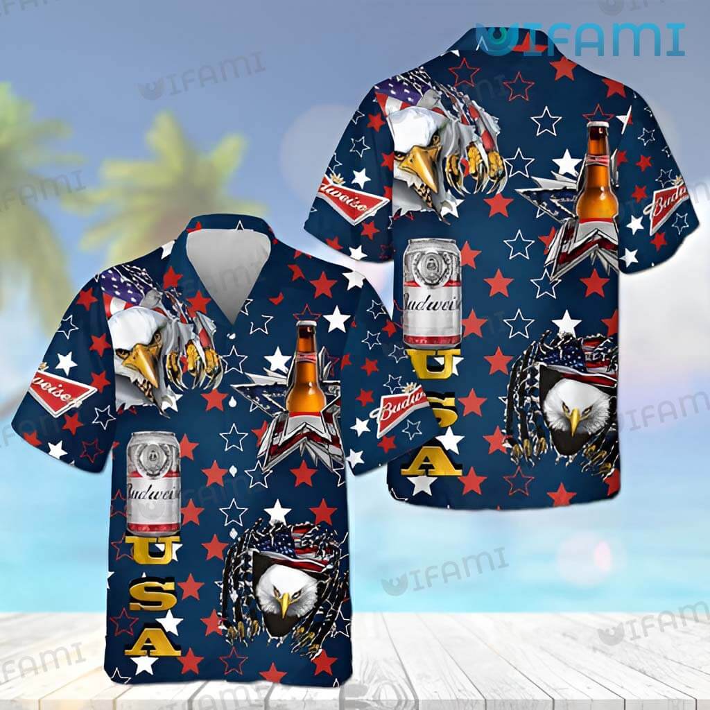 Special Budweiser Hawaiian USA Eagle Shirt Beer Lovers Gift