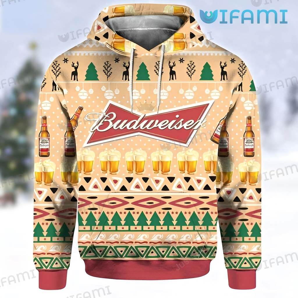 Colorful Budweiser 3D Beer Glass Bottle Hoodie Gift For Beer Lovers
