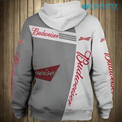 Budweiser Hoodie 3D Grey And White Gift For Beer Lovers