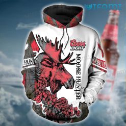 Budweiser Hoodie 3D Moose Hunting Present For Beer Lovers