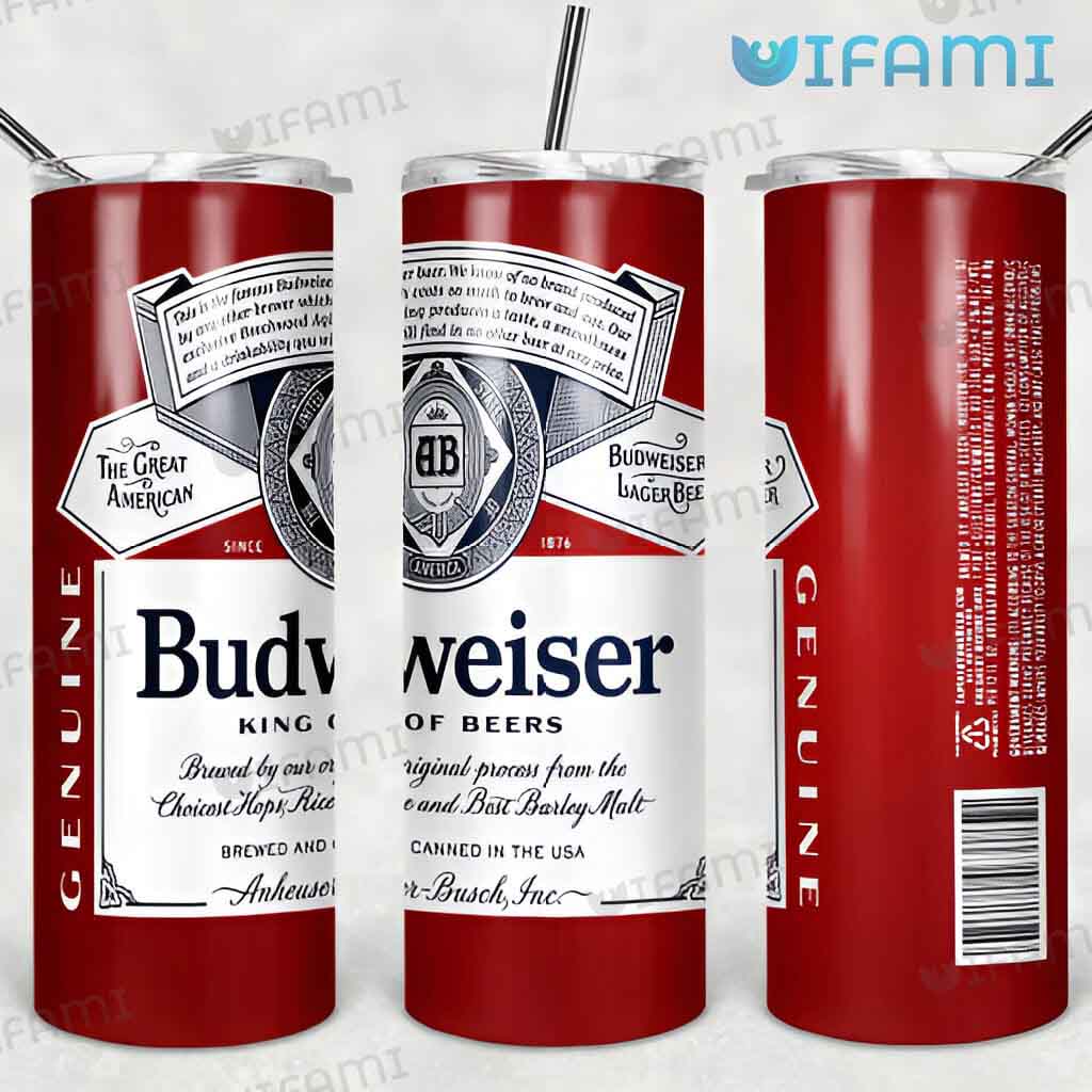 Awesome Budweiser Label Tumbler Beer Lovers Gift