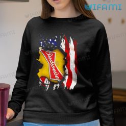 Budweiser Shirt Cracked USA Flag Budweiser Sweatshirt For Beer Lovers