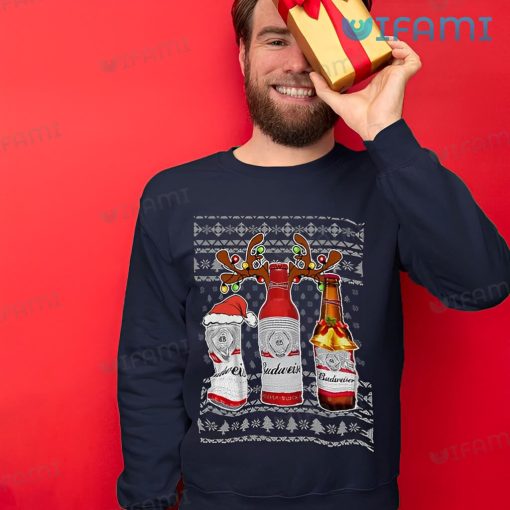 Budweiser Sweatshirt Christmas Pattern Gift For Beer Lovers