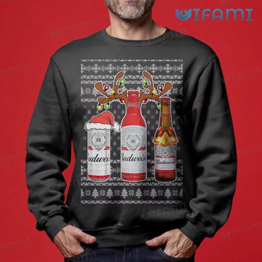 Budweiser Sweatshirt Christmas Pattern Gift For Beer Lovers