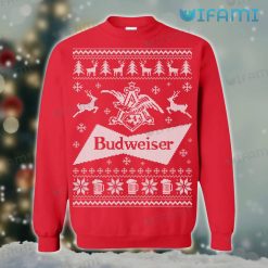 Budweiser Sweatshirt Snowflakes Christmas Pattern Gift For Beer Lover