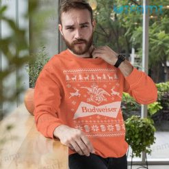 Budweiser Sweatshirt Snowflakes Christmas Pattern Present For Beer Lover