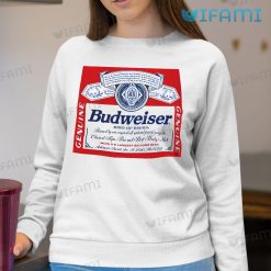 Budweiser T Shirt Retro Label Beer Lovers Sweatshirt