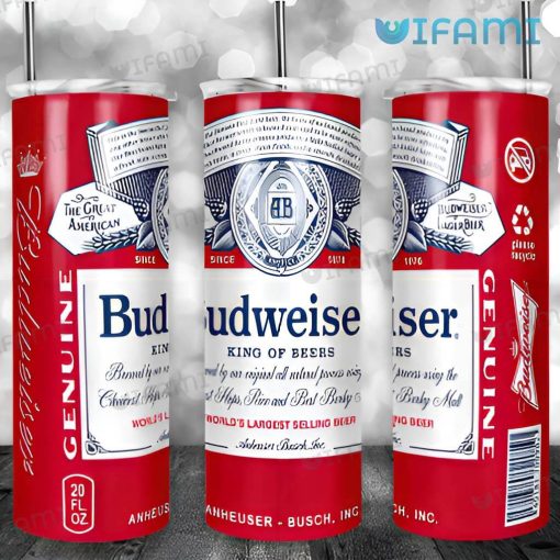 Budweiser Tumbler Beer Label Gift For Beer Lovers