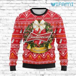 Budweiser Ugly Christmas Sweater Wreath Christmas Present For Beer Lovers