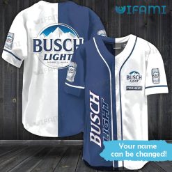 Busch Light Baseball Jersey Blue White Custom Name Beer Lovers Gift