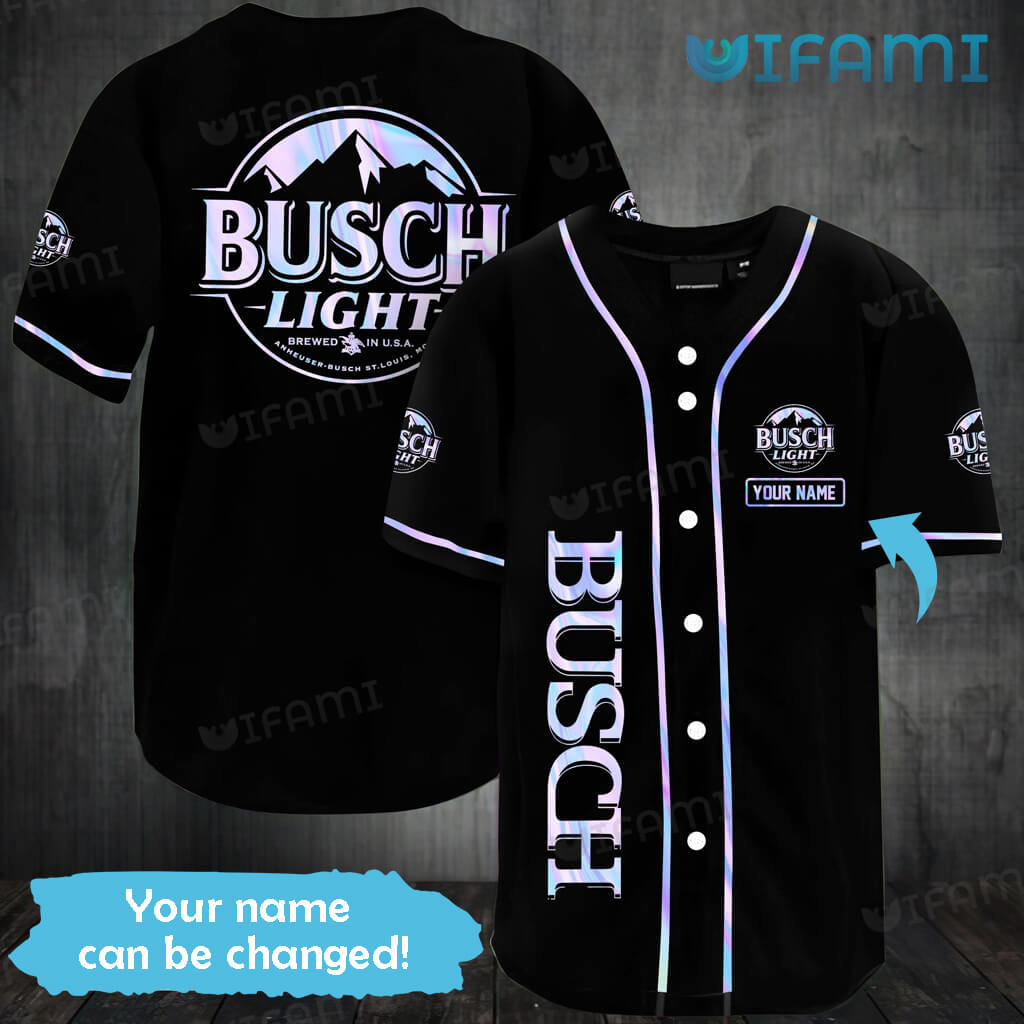 Black Custom Name Busch Light Baseball Jersey Beer Lovers Gift
