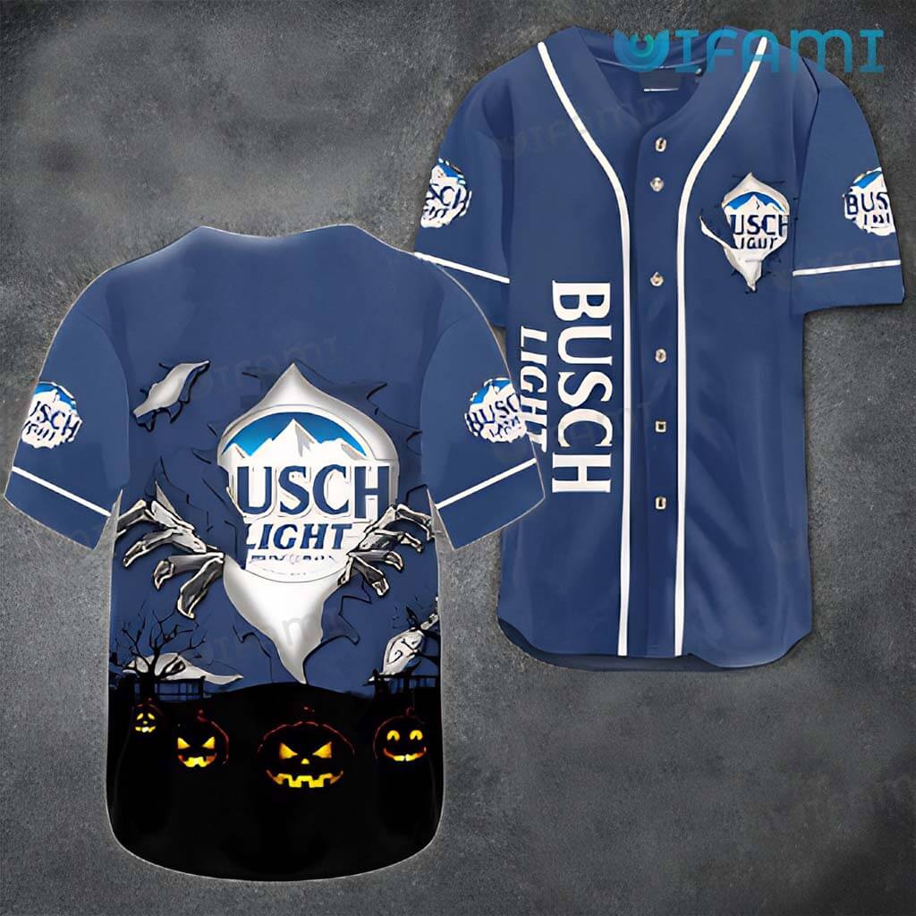 Original Busch Light Pumpkin HalloweenBaseball Jersey Beer Lovers Gift