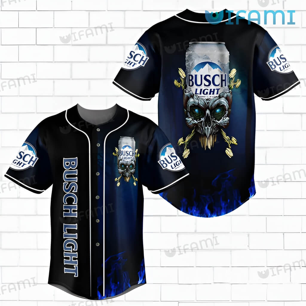 Unique Busch Light Skull Beer Can Baseball Jersey Gift For Beer Lovers
