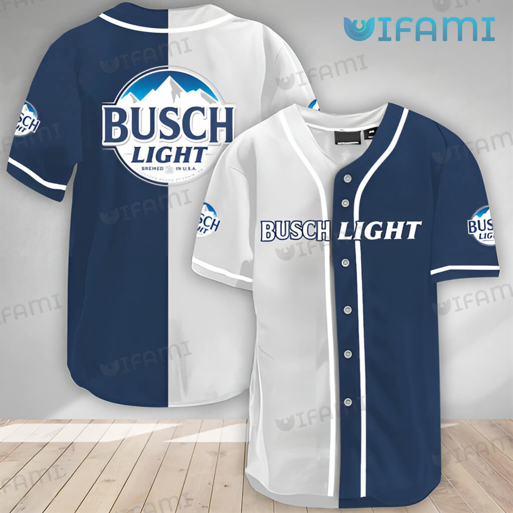 Classic Busch Light White Blue Baseball Jersey Beer Lovers Gift