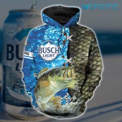 Busch Light Hoodie 3D Blue Fishing Gift For Beer Lovers