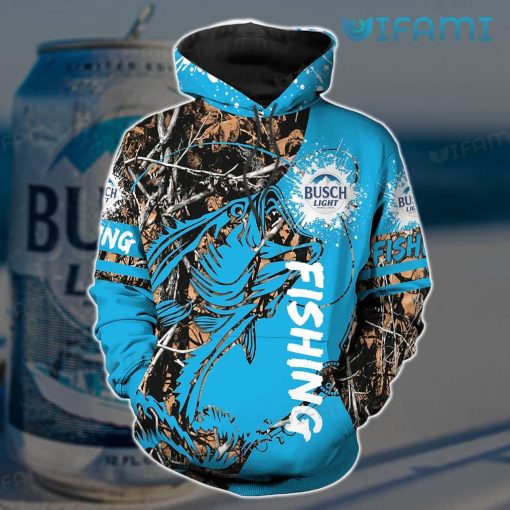 Busch Light Hoodie 3D Fishing Blue Gift For Beer Lovers
