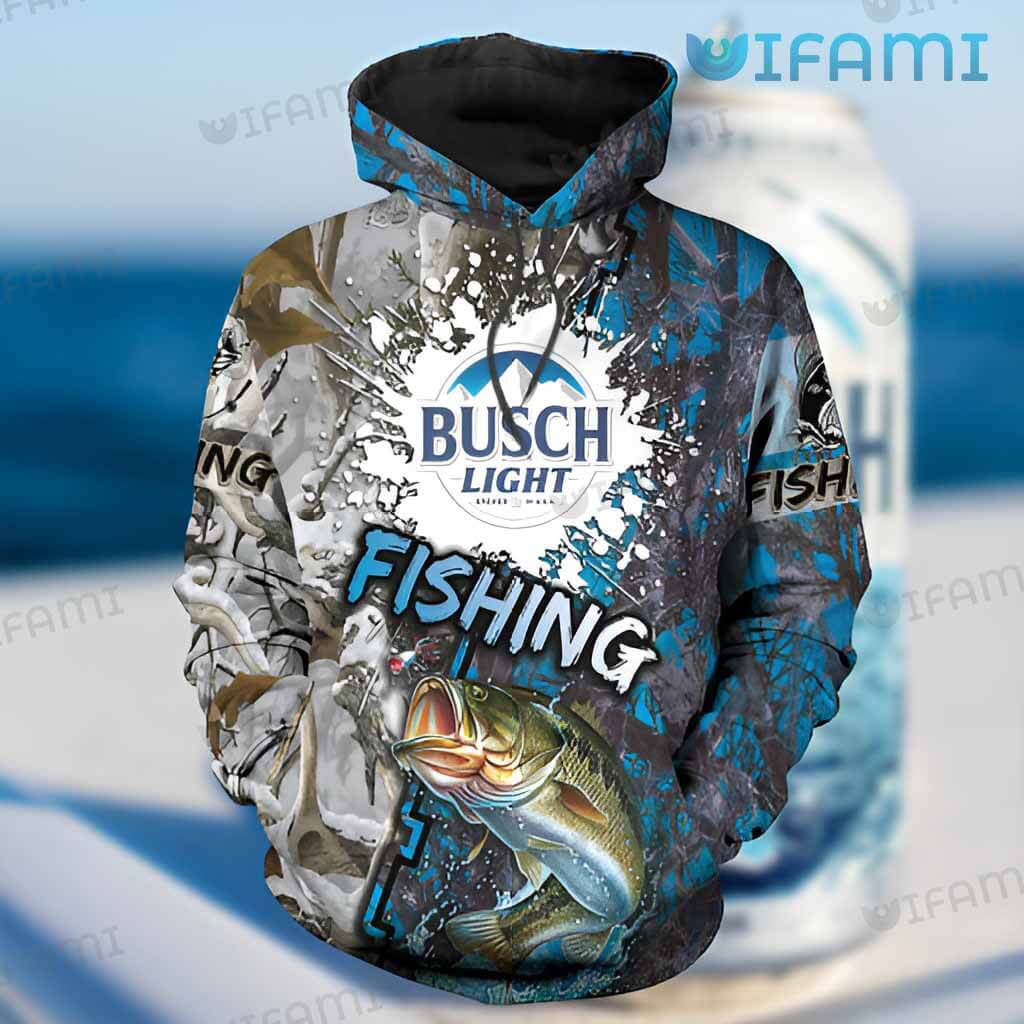 Perfect Busch Light  3D Fishing Paint Splash Hoodie Beer Lovers Gift