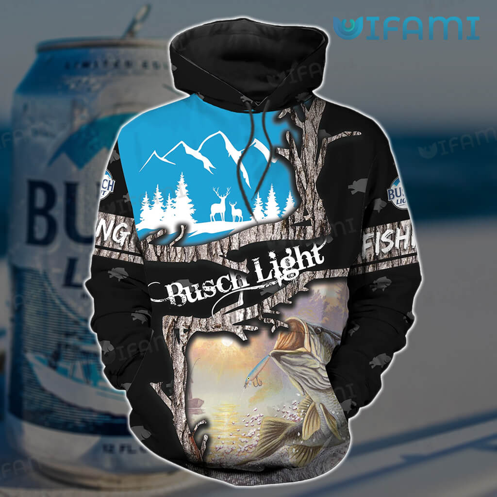 Unique Busch Light 3D Hunting Fishing Hoodie  Gift For Beer Lovers