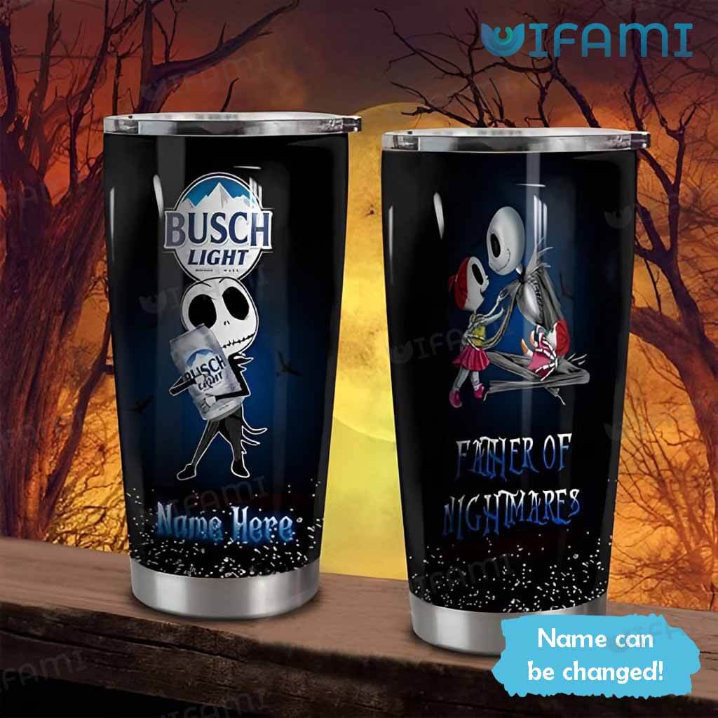 Black Custom Name Busch Light Father Of Nightmares Tumbler Gift