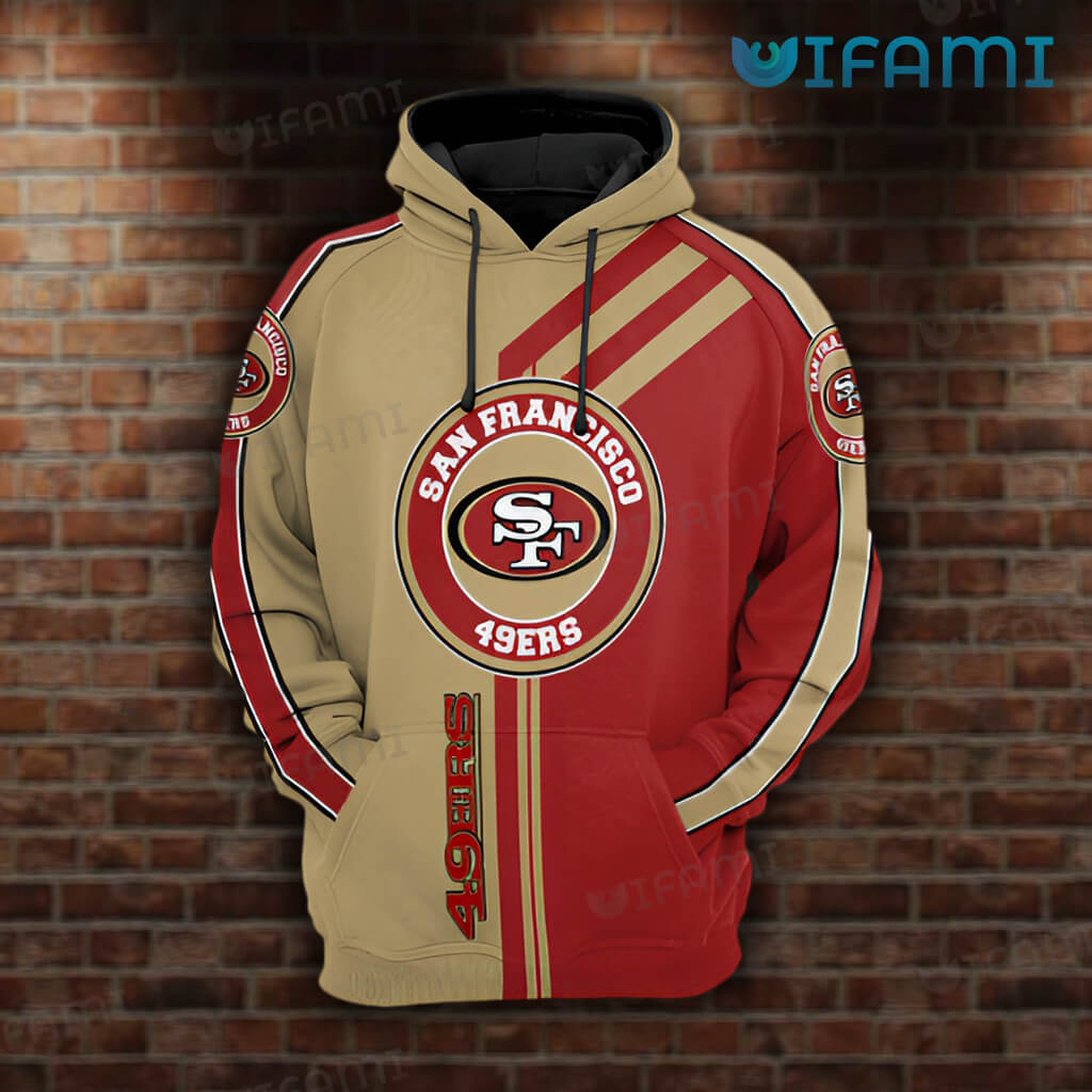Classic 49ers Hoodie 3D Red Brown San Francisco 49ers Gift