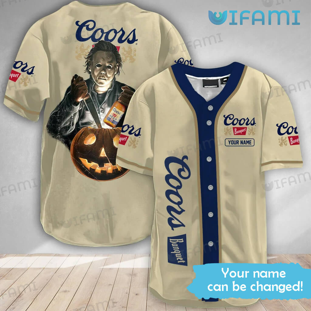 Great Custom Name Coors Banquet Michael Myers  Baseball Jersey  Beer Lovers Gift
