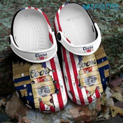Coors Banquet Crocs Cracked USA Flag Beer Lovers Gift
