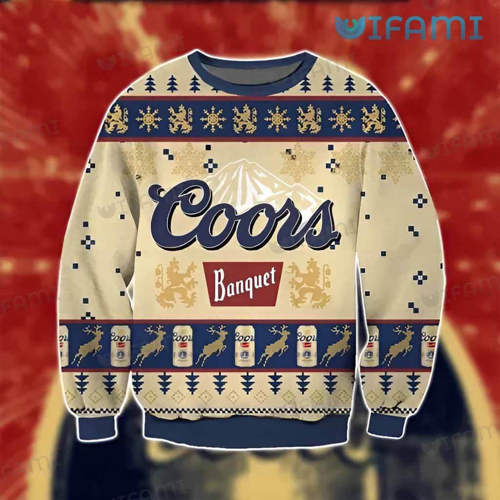 Vintage Coors Banquet Ugly Christmas Sweater Gift For Beer Lovers